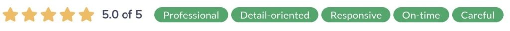 Dust Bunny General Cleaning 5 Star Reviews
